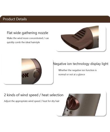 Hair Dryers Professional 2000W Household Ionic Technology 2 Speed 3 Heat with Collecting Nozzle Constant Temperature Nursing Technology Portable Folding for Household and Salon Black Small Gift - Buy Online on GoSupps.com