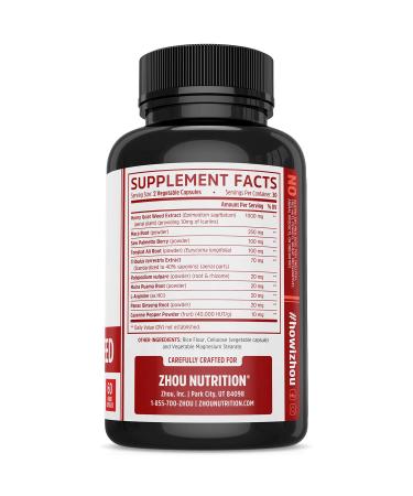 Zhou Nutrition Premium Horny Goat Weed - 60 Capsules | Boost Vitality & Performance - Buy Online on GoSupps.com