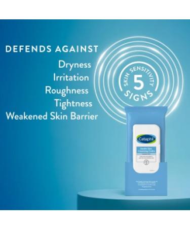 Cetaphil Gentle Skin Cleansing Cloths â€“ 25 Pre-Moistened 5x7.9 for Sensitive Skin - Buy Online on GoSupps.com