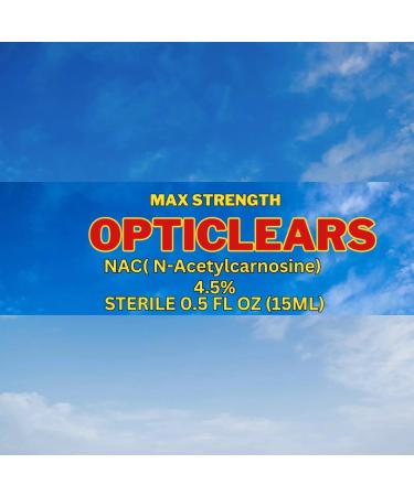 OPTICLEARS Cataract Eye Drops with 4.5% NAC N-Acetylcarnosine - 15ml x 2 pack - Buy Online on GoSupps.com