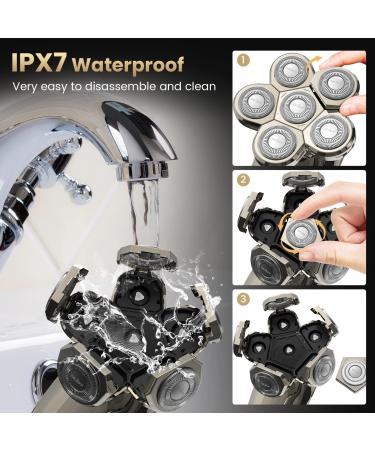 SEJOY 5 in1 Electric Razor Wet Dry Head Shaver for Bald Men Trimmer Grooming Kit - IPX7 waterproof - Buy Online on GoSupps.com