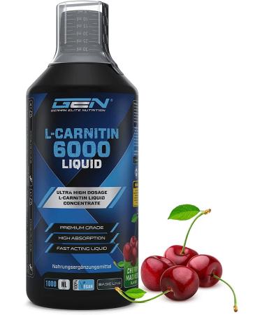 L -Carnitine 6000 Liquid - 1000 ml - extra high -dose with 6000 mg pure L -carnitine per daily portion - Amino workout drink - delicious taste (Cherry Madness) - vegan - Buy Online on GoSupps.com