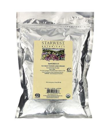 Starwest Botanicals Organic Fo-Ti Root Powder Cured  1 lb (453.6 g)