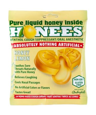 Honees Cough Drops Honey Lemon 20 Cough Drops