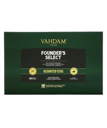 Vahdam Teas Founder's Select Assorted Teas 40 Tea Bags 2.82 oz (80 g)