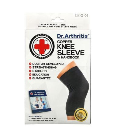 Doctor Arthritis Copper Knee Sleeve & Handbook Small Black 1 Sleeve