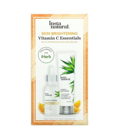 InstaNatural Skin Brightening Vitamin C Serum & Moisturizer Bundle - Glow with Essentials - Buy Online on GoSupps.com