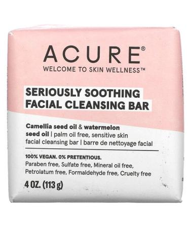 Acure Seriously Soothing Facial Cleansing Bar 4 oz (113 g)