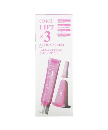 Double Dare OMG! Lift x3 Serum & Cupping Kit - 3 Piece Anti-Aging Set - Buy Online on GoSupps.com