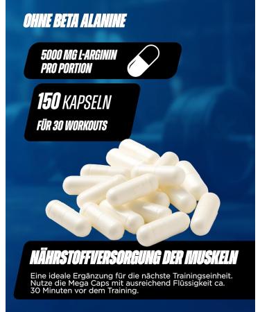All Stars Arginine Mega Caps - 1395 mg Capsules | 150 Count - Boost Performance & Recovery | International Shipping - Buy Online on GoSupps.com