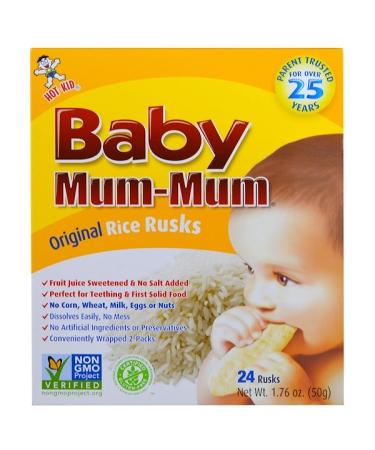 Hot Kid Baby Mum-Mum Original Rice Rusks 24 Rusks 1.76 oz (50 g) Each