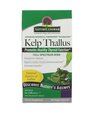 Nature's Answer Kelp Thallus 100 Veggie Capsules