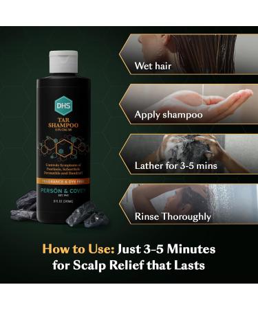 DHS Coal Tar Shampoo - Anti Dandruff Treatment for Men & Women with Psoriasis & Seborrheic Dermatitis - 8 Fl Oz (Pack of 3) - Buy Online on GoSupps.com