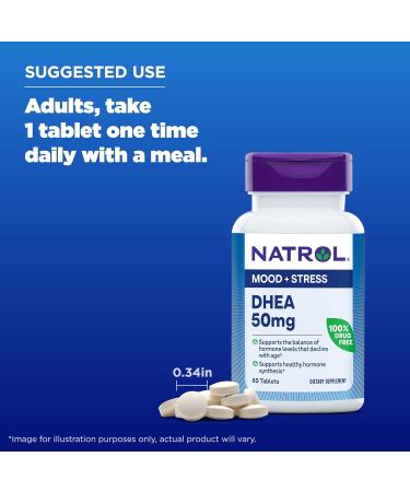 DHEA 50mg Tablets - 60 Count | Natrol | Boost Energy & Vitality - Buy Online on GoSupps.com