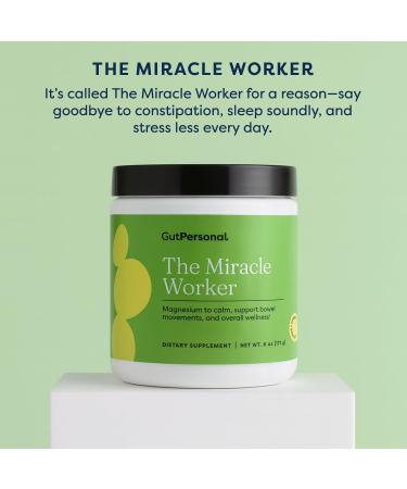 Miracle Worker Magnesium Powder Supplement - Reduce Stress, Muscle Cramps, Improve Sleep & Regularity - Strawberry Flavor - 30 Servings - Buy Online on GoSupps.com