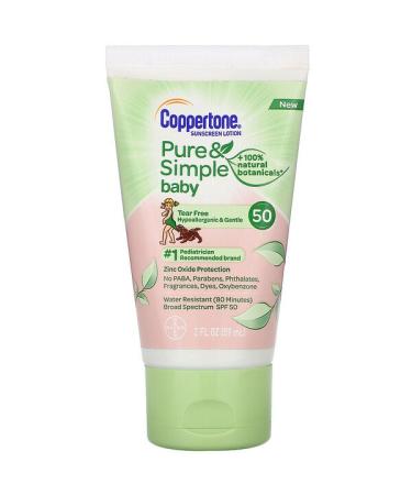Coppertone Baby Pure & Simple Sunscreen Lotion SPF 50 2 fl oz (59 ml)