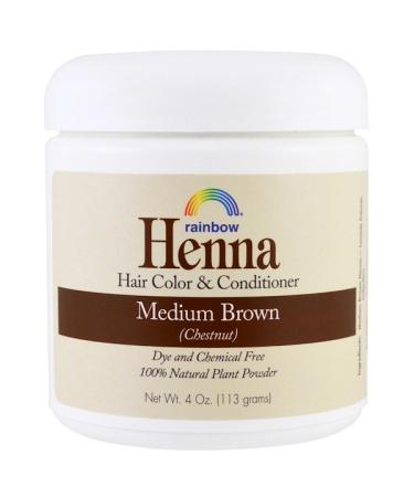 Rainbow Research Henna Hair Color and Conditioner Medium Brown (Chestnut) 4 oz (113 g)