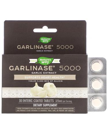 NatureShip-s Way Garlinase 5000 320 mg 30 Enteric-Coated Tablets