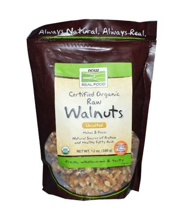 Now Foods Real Food Certified Organic Raw Walnuts Unsalted 12 oz (340 g)