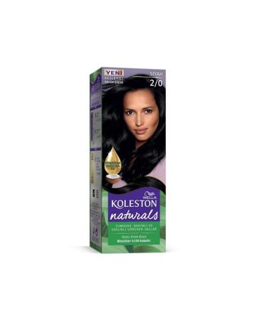 Wella Koleston Naturals Hair Dye 2/0 Black 3 Pieces - Buy Online on GoSupps.com