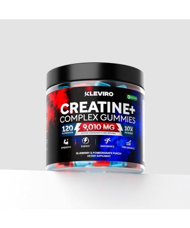 KLEVIRO Creatine Monohydrate Gummies - Blueberry & Pomegranate Creatine for Women and Men - Supplement Supports Muscle Gain Energy Pre and Post Workout Focus & Cognition Recovery - Buy Online on GoSupps.com
