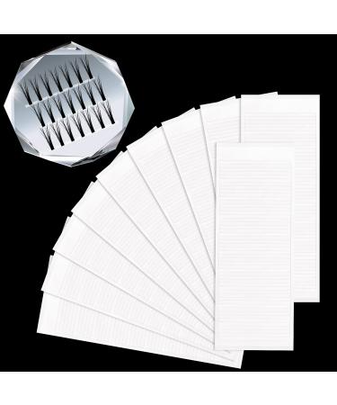 500 Pieces False Eyelash Fans Paper Tape Holder with Double Faced Adhesive Tape Fast Fan Tape Make Fan Tape for Volume Eyelash Extensions Tools Eyelash Extension Storage Tape