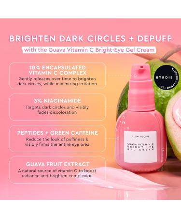 Glow Recipe Guava Brightening Korean Skincare Gift Set - Vitamin C Under Eye Cream Treatment + Hydrating Vitamin C Dark Spot Face Serum with Niacinamide & Peptides Travel Size (2 Count) - Buy Online on GoSupps.com