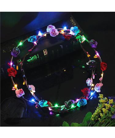 Enkarl LED Flower Crown 12Pcs - Light Up Headband for Women & Girls, Wedding, Party, Christmas, Festival - Buy Online on GoSupps.com