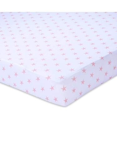Ely's & Co. Toddler Bed Sheet 2 Pack - 100% Jersey Cotton, Baby Girl - Dusty Rose & Mauve Pink Stars - Buy Online on GoSupps.com