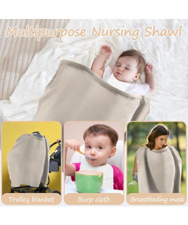 Cotton Breastfeeding Coverall with Towel - Beige | Soft & Breathable Nursing Cover for Moms | Multi-Use Stroller & Outdoor Cover - Buy Online on GoSupps.com