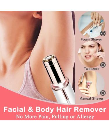 USB Mini Facial Hair Remover for Women - Portable Electric Razor Shaver for Painless Hair Removal on Lips, Chin, Armpits, Legs, and Body - Includes Storage Bag (White) - Buy Online on GoSupps.com