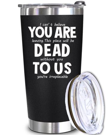 WECACYD Farewell Gifts for Coworkers - Coworker Leaving Gifts, Going Away Gift For Coworker - New Job, Good Luck, Goodbye Gifts For Coworkers, Boss, Men, Women, Friends - 20 oz Black Tumbler 2-Coworker-20oz-Black
