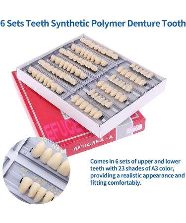 Buy Mttxy 168-Piece Complete Acrylic Resin Artificial Teeth Set - 23 Colors A3 | Upper & Lower Synthetic Polymer Prosthesis for Optimal Dental Solutions - Buy Online on GoSupps.com