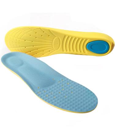 Shoes Inserts Memory Foam Insoles Shock Absorption Pain Relief Plantar Fasciitis Arch Supports Breathable PU Sports Feet Insoles for Men Women and Kids 1 Pair (L(Men's 8-12/ Women 10-15)) L(Men's 8-12/ Women 10-15) Yello...