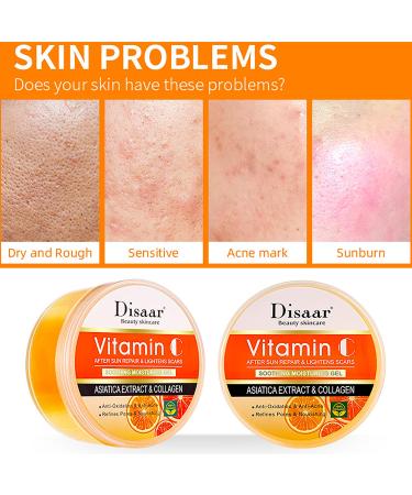 Vitamin C Collagen Moisturizing Gel with Orange Extract | After Sun Repair Soothes & Refines Pores | 300g - Anti-Oxidation Skincare - Buy Online on GoSupps.com