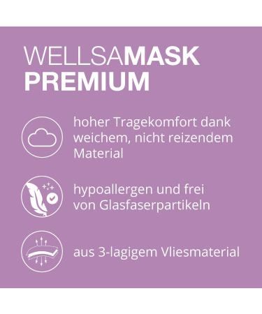 Wellsamed Wellsamask Type IIR Medical Face Masks Lavender - 50 Pack - High-Quality Elastic Band - International Shipping Available - Buy Online on GoSupps.com