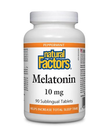 Natural Factors Melatonin 10 mg Peppermint 90 Tablets 90 count (Pack of 1) 10 mg