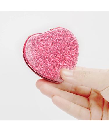 X Hot Popcorn 4Pcs Mini Heart-Shaped Makeup Mirrors Set - Double-Sided Compact Travel Cosmetic Mirror for Girls Gift - Buy Online on GoSupps.com
