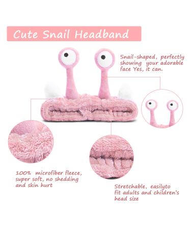 Hofar Face Wash Headband Hairband with Palm and Snail Coral Fleece - Pink - Buy Online on GoSupps.com