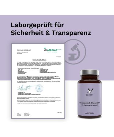 Glucosamin & Chondroitin Capsules - 1400mg Glucosamine 1200mg Chondroitin 80mg Vitamin C - 180 Capsules - Made in Germany - 2 Months Supply - Balanced Vitality - Buy Online on GoSupps.com