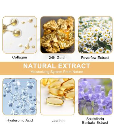 24K Gold Under Eye Patches - Eye Mask for Dark Circles, Puffiness, Wrinkles, and Fine Lines - 15 Pairs with Hair Clips - Buy Online on GoSupps.com