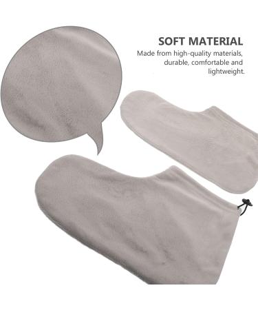 Uonlytech Warm Foot Covers for Growth Therapy & Pedicure - Cotton Paraffin Wax Bath Accessories - Plush Gray Foot Wraps - Buy Online on GoSupps.com