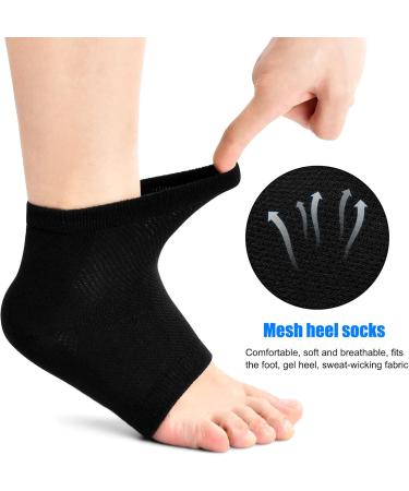 Naapesi Gel Heel Socks - Moisturizing Foot Care Spa Socks for Dry Cracks & Plantar Fasciitis - Open Toe Soft & Ventilated Black - Buy Online on GoSupps.com