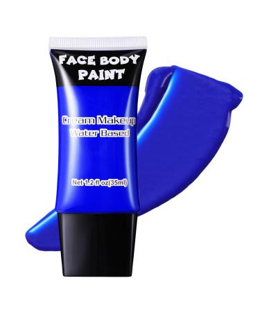 CCbeauty Blue Face Paint Cream Face Painting Kit Professional Water Based Body Paint Full Coverage Foundation Makeup Halloween SFX Makeup For Clown Joker Avatar Corpse Mystique Mermaid Costume