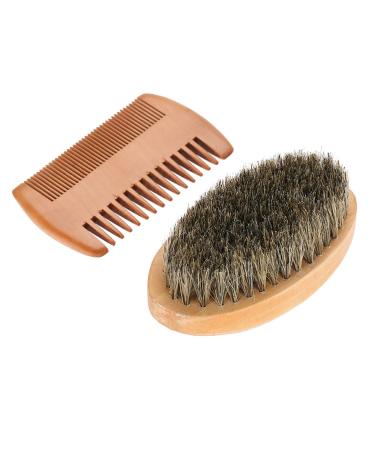Bag Mustache and Beard Brush Men Beard Mustache Oval Brush Comb Facial Beard Shaving Cleaning Care Set