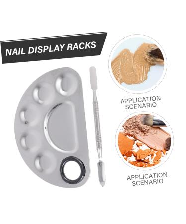 POPETPOP Nail Art Display Set - 3 Palette Mixing Plates & Stainless Steel Tools for Perfect Make-Up & Manicure - Buy Online on GoSupps.com