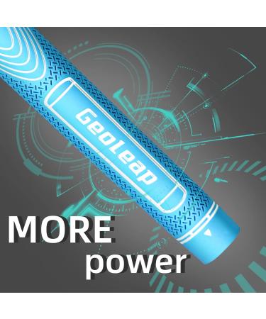 Geoleap Glory-T Rubber Golf Grips Set of 13 - Soft Feel, Anti-Slip, Thumb Pattern - Standard/Midsize, 6 Color Options - Comfortable Hybrid Club Grips (Light Blue) - Buy Online on GoSupps.com