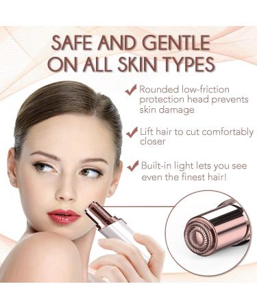 Rechargeable Facial Hair Remover for Women - Painless Hair Removal Device for Face with 2 Replacement Heads - Ideal for Lip, Chin, and Mustache - Buy Online on GoSupps.com