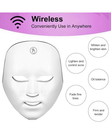 7 Color LED Facial Mask Wireless Beauty Skin Rejuvenation Photon Mask with Touch Control Light Therapy Mask for Anti-aging Acne Spot Scar Removal Smooth Wrinkles Daily Skin Care - Buy Online on GoSupps.com