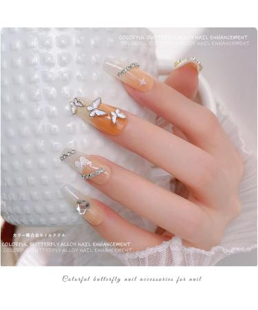FEIlei 5Piece Colorful Metal Butterfly Nail Decoration Butterfly Charm for DIY Manicure - Buy Online on GoSupps.com